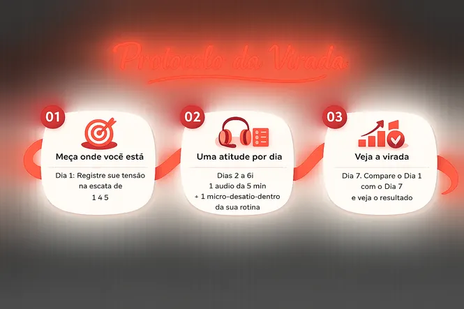Mapa visual horizontal do Protocolo da Virada em 7 dias